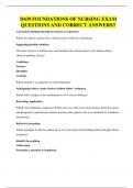 D439 FOUNDATIONS OF NURSING EXAM QUESTIONS AND CORRECT ANSWERS&excl;&excl;