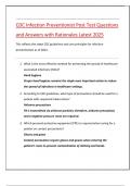 CDC Infection Preventionist Post Test Questions  and Answers with Rationales Latest 2025 This reflects the latest CDC guidelines and core principles for infection  preventionists as of 2024&period;