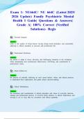 Exam 1&colon; NU664C&sol; NU 664C &lpar;Latest 2025&sol; 2026 Update&rpar; Family Psychiatric Mental Health I Guide&vert; Questions & Answers&vert; Grade A&vert; 100&percnt; Correct &lpar;Verified Solutions&rpar;- Regis