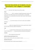D439 FOUNDATIONS OF NURSING EXAM 3 QUESTIONS AND CORRECT ANSWERS&excl;&excl;