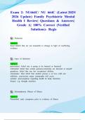 Exam 2&colon; NU664C&sol; NU 664C &lpar;Latest 2025&sol; 2026 Update&rpar; Family Psychiatric Mental Health I Review&vert; Questions & Answers&vert; Grade A&vert; 100&percnt; Correct &lpar;Verified Solutions&rpar;- Regis