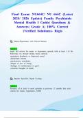 Final Exam&colon; NU664C&sol; NU 664C &lpar;Latest 2025&sol; 2026 Update&rpar; Family Psychiatric Mental Health I Guide&vert; Questions & Answers&vert; Grade A&vert; 100&percnt; Correct &lpar;Verified Solutions&rpar;- Regis