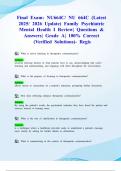 Final Exam&colon; NU664C&sol; NU 664C &lpar;Latest 2025&sol; 2026 Update&rpar; Family Psychiatric Mental Health I Review&vert; Questions & Answers&vert; Grade A&vert; 100&percnt; Correct &lpar;Verified Solutions&rpar;- Regis
