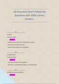 Life Insurance Exam &lpar;Texas&rpar; Key Questions with 100&percnt; Correct Answers&period;    