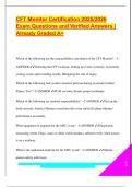 CFT Monitor Certification 2025&sol;2026  Exam Questions and Verified Answers &vert;  Already Graded A&plus;