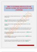 NRF CUSTOMER SERVICE EXAM STUDY GUIDE 2025 QUESTIONS AND ANSWERS