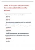 Master Gardener Exam 2025 Questions and Correct Answers &lpar;Verified Answers&rpar; Plus  Rationales