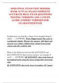 SSMS FINAL EXAM TEST 2025&sol;2026  BANK ACTUAL EXAM COMPLETE  ACCURATE REAL EXAM QUESTIONS  TESTING VERSIONS AND A STUDY  GUIDE &vert; EXPERT VERIFIED FOR  GUARANTEED PASS 