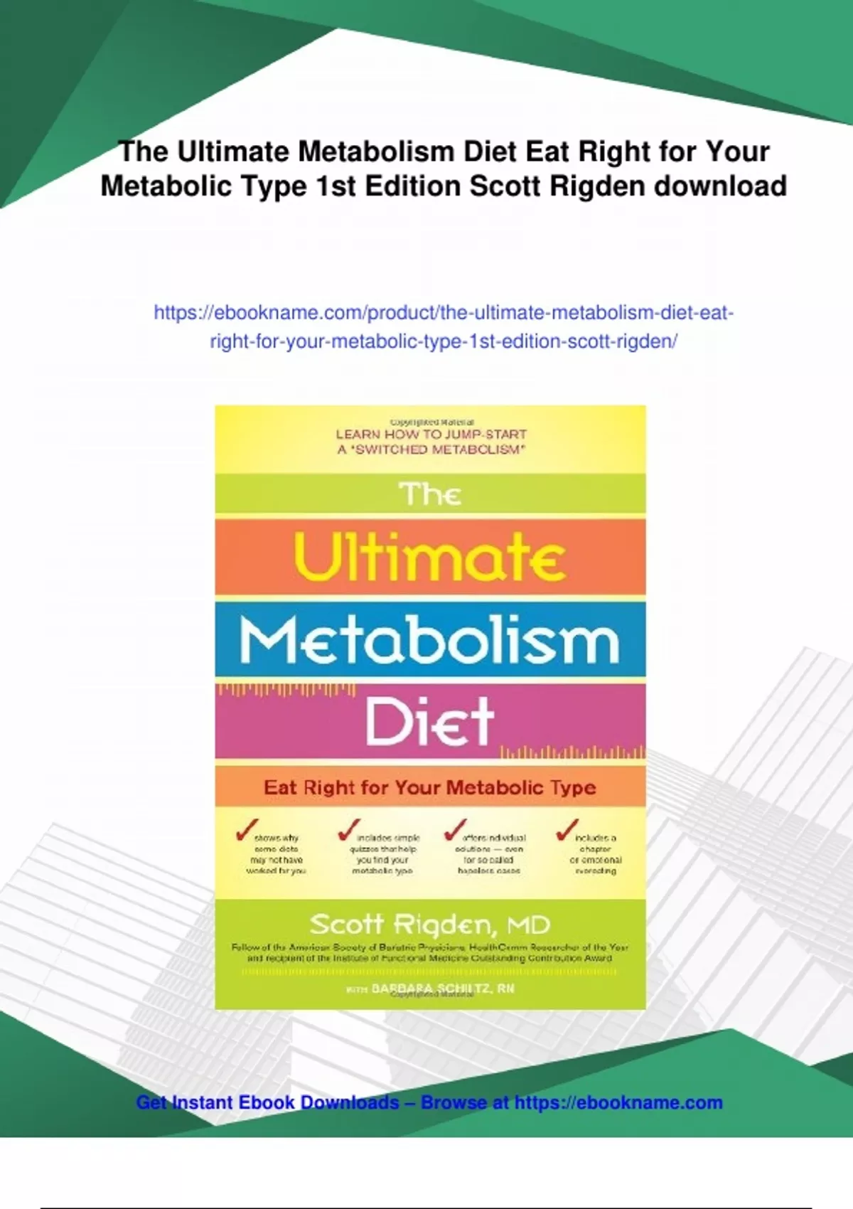 Summary The Ultimate Metabolism Diet Eat Right for Your Metabolic Type ...