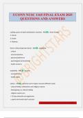 UCONN NUSC 1165 FINAL EXAM 2025 QUESTIONS AND ANSWERS
