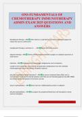 ONS FUNDAMENTALS OF CHEMOTHERAPY IMMUNOTHERAPY ADMIN EXAM 2025 QUESTIONS AND ANSWERS