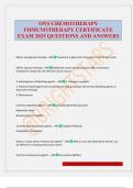 ONS CHEMOTHERAPY IMMUNOTHERAPY CERTIFICATE EXAM 2025 QUESTIONS AND ANSWERS