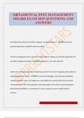 ORNAMENTAL PEST MANAGEMENT MDARD EXAM 2025 QUESTIONS AND ANSWERS