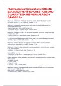 Pharmaceutical Calculations &lpar;GREEN&rpar; EXAM 2025 VERIFIED QUESTIONS AND GUARANTEED ANSWERS ALREADY GRADED A&plus;