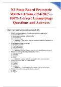 NJ State Board Prometric Written Exam 2024&sol;2025 &ndash; 100&percnt; Correct Cosmetology Questions and Answers