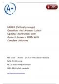 NR283 &lpar;Pathophysiology&rpar; Questions And Answers Latest Updates 2025&sol;2026 With Correct Answers 100&percnt; With Complete Solutions