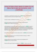 PJM GENERATION DISPATCHER EXAM PRACTICE 2025 QUESTIONS AND ANSWERS