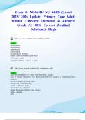 Exam 1&colon; NU664D&sol; NU 664D &lpar;Latest 2025&sol; 2026 Update&rpar; Primary Care Adult Woman I Review&vert; Questions & Answers&vert; Grade A&vert; 100&percnt; Correct &lpar;Verified Solutions&rpar;- Regis