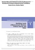 Test Bank - for Statistics for Nursing Research A Workbook for Evidence-Based Practice 3rd Edition by Susan K&period; Grove&comma; All Chapters &vert; Complete Guide A&plus;