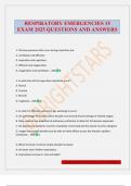 RESPIRATORY EMERGENCIES 15 EXAM 2025 QUESTIONS AND ANSWERS