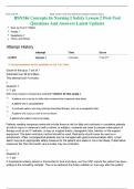 BSN246 Concepts In Nursing I Safety Lesson 2 Post-Test Questions And Answers Latest Updates