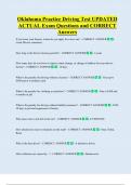 Oklahoma Practice Driving Test UPDATED   ACTUAL Exam Questions and CORRECT  Answers