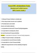 Texas EMT Jurisprudence Exam &ndash; Questions and Verified Answers&comma; 100&percnt; Correct and Grade A