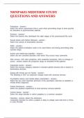 NRNP 6635 MIDTERM STUDY QUESTIONS AND ANSWERS