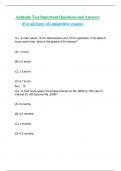 Aptitude Test Important Questions and Answers