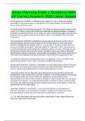 Urban Planning Exam 1 Questions With All Correct Answers 2025 Latest Update