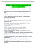 Urban Planning Test Questions And Answers A&plus; Graded