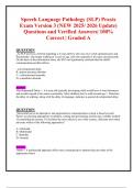 Speech-Language Pathology &lpar;SLP&rpar; Praxis Exam &ndash; Version 3 &ndash; NEW 2025&sol;2026 Update &ndash; Verified Questions and 100&percnt; Correct Answers