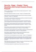 Security - Roger - Chapter 7 Exam Questions And Correct Answers Already Passed&excl;&excl;