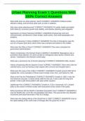 Urban Planning Exam 1 Questions With 100&percnt; Correct Answers
