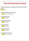 PALS EXAM 50 Questions &lpar;Latest 2025 &sol; 2026&rpar;&colon; Most Comprehensive Qs & Ans - to Pass the Exam&comma; 100&percnt; Verified