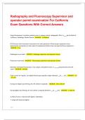 Radiography and Fluoroscopy Supervisor and operator permit examination For California Exam Questions With Correct Answers &period;