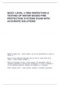 NICET LEVEL 1 FIRE INSPECTION & TESTING OF WATER BASED FIRE PROTECTION SYSTEMS