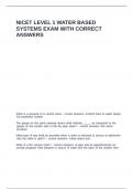 NICET LEVEL 1 WATER BASED SYSTEMS EXAM WITH CORRECT ANSWERS