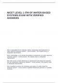 NICET Level 1 ITM Of Water-Based Systems exam with verified solutions