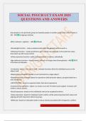 SOCIAL PSYCH UCT EXAM 2025 QUESTIONS AND ANSWERS