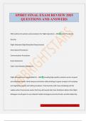SPIRIT FINAL EXAM REVIEW 2025 QUESTIONS AND ANSWERS