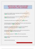 KENTUCKY SRNA EXAM 2025 QUESTIONS AND ANSWERS