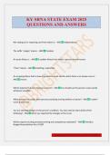 KY SRNA STATE EXAM 2025 QUESTIONS AND ANSWERS