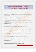 STAT 1000 - UNIT 6 EXAM 2025 QUESTIONS AND ANSWERS