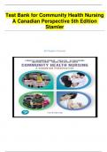 Test Bank for Community Health Nursing A Canadian Perspective 5th Edition Stamler