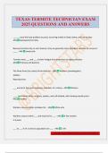 TEXAS TERMITE TECHNICIAN EXAM 2025 QUESTIONS AND ANSWERS