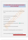 USABO OPEN EXAM 2025 QUESTIONS AND ANSWERS