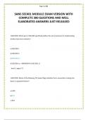 SANS SEC401 MODULE EXAM VERSION WITH COMPLETE 300 QUESTIONS AND WELL ELABORATED ANSWERS JUST RELEASED 