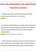 PALS Pre-Assessment for Arrhythmias &lpar;Latest 2025 &sol; 2026&rpar;&colon; Most Comprehensive Qs & Ans - to Pass the Exam&comma; 100&percnt; Verified by Experts