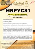 HRPYC81 Project 2 Assignment 2 &lpar;LITERATURE REVIEW&rpar; 2026 - DUE 5 May 2026 - The Fear of Missing Out